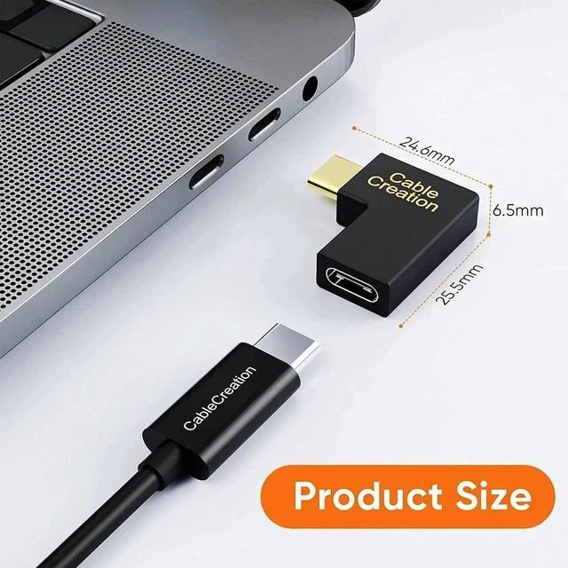 Main image of CableCreation USB C Male to Female Adapter(3A/10G), Right&Left Angled 90 Degree USB 3.1 Type C Male to Female Extension Adapter for MacBook Pro, Surface Book 2, Galaxy S22/S10/S9/S9