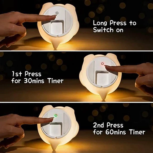 Alt view image 3 of 6 - Gemdeck Dog Night Light for Kids, 16 Color Changing Kids Night Light Lamp, Rechargeable Silicone Baby Night Light