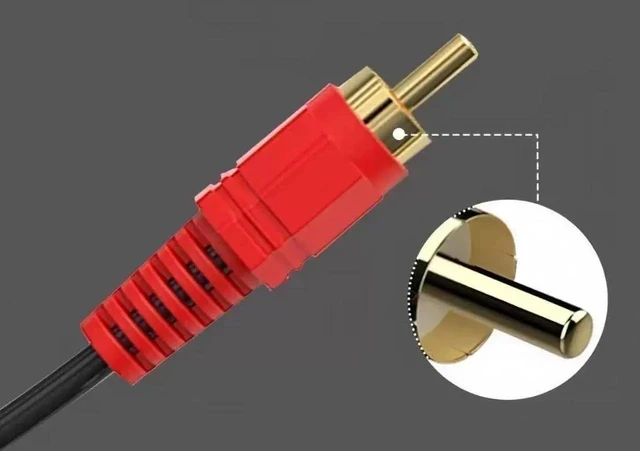Alt view image 2 of 6 - 3.5mm to RCA Cable, RCA Male to Aux Audio Adapter HiFi Sound Headphone Jack Adapter Metal Shell Y Splitter Auxiliary Cord 1/8 Connector for Phone Speaker MP3 Tablet HDTV