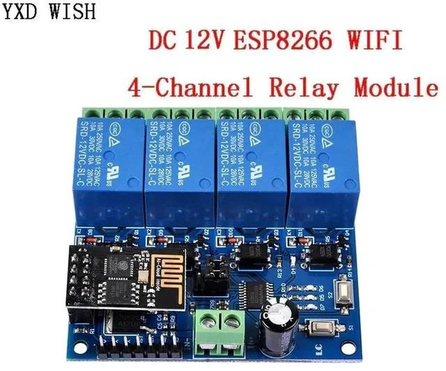 Main image of DC 12V 4 Channel Wifi Relay Module ESP8266 ESP-01 12 V Relays Module Remote Control Switch For Smart Home IOT Transmission Phone