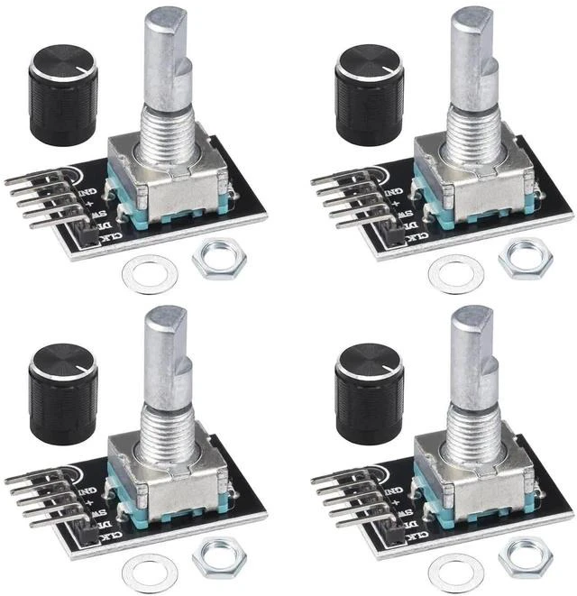 Main image of KY-040 Rotary Encoder Module 360 Degree Switch Encoders with Knob Cap Brick Sensor Modules (Pack of 4pcs)