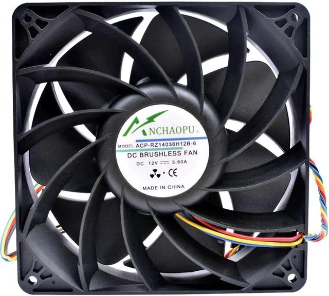Alt view image 3 of 4 - 14038 14cm 140x140x38mm 140mm fan DC12V 3.60A 4 lines large air volume suitable for supercomputer server chassis cooling fan