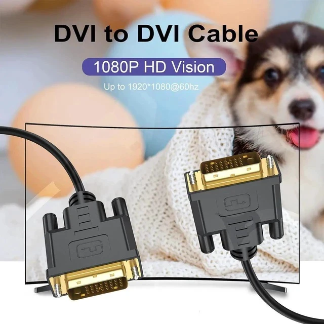 Alt view image 7 of 7 - 10-Pack 6 FT DVI-D to DVI-D (24+1) Dual Link Cable, Black, High Resolution, High-Speed, Compatible with Personal Computer, Laptop, Desktop, Monitor, Projector, HDTV