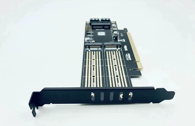 Alt view image 5 of 6 - Add On Cards SATA M.2 Adapter PCIE M.2 to SATA SSD M.2 SATA Adapter NVME M Key + AHCI NGFF B Key + MSATA 3in1 Riser Card