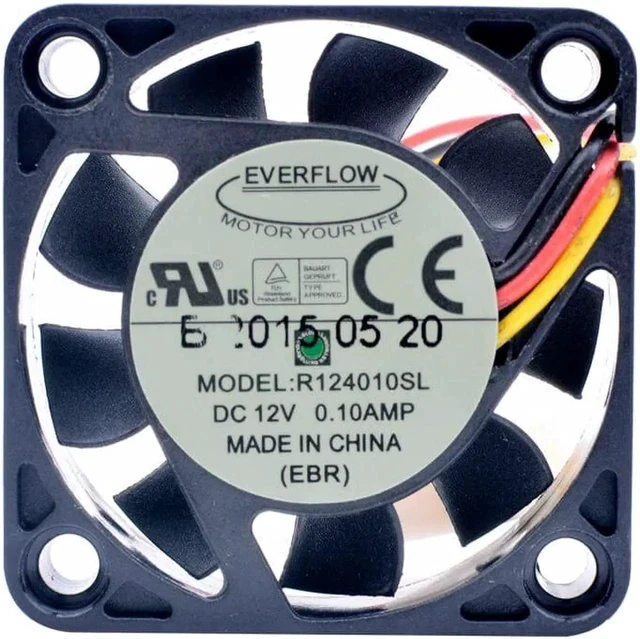 Alt view image 4 of 4 - R124010SL EVERFLOW 4cm 4010 40x40x10mm 40mm fan 12V 0.10A 3 line speed detection mute CPU cooling fan