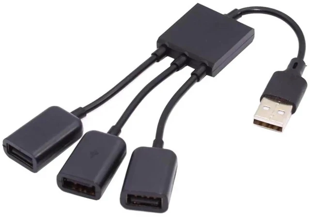Alt view image 2 of 6 - USB 2.0 to 3 Ports Hub Expansion Expander Multiple Cable 480Mbps Bus Power for Laptop Notebook PC Mouse Flash Disk