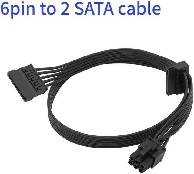 Main image of For G-450 G-550 G-650 G-750 PCIe 6 pins to Peripheral 4 Pin SATA PCI-E 8 Pin to 2 port 6+2 Pin 8Pin Power Supply cable(6pin to 2 SATA)