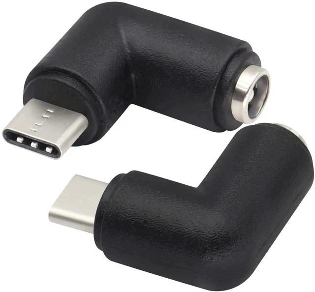 Alt view image 2 of 7 - 90 Degree Type C USB Male to DC 5.5x2.1mm Female Connector DC Barrel Jack Power Adapter for Type C USB Charging Device (2Pack)