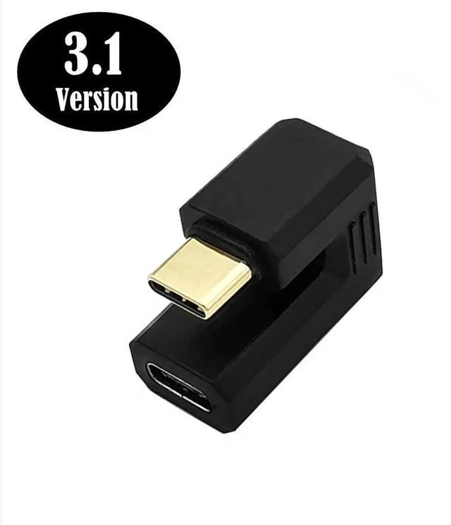 Alt view image 5 of 5 - USB C 180 Degree Adapter, 180 U Shape Angle USB 3.1 Type C Male to Female Adapter for Laptop, Tablet & Mobile Phone