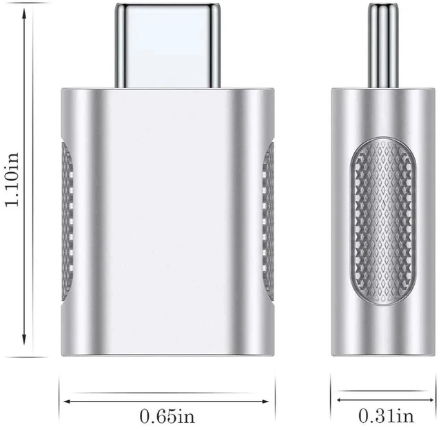 Alt view image 4 of 6 - 10Gbps USB C to USB 3.1 Adapter (4 Pack), Thunderbolt 4/3 to USB OTG Converter for iPhone 15, MacBook, iPad, iMac and More Type C Devices - Silver