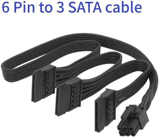 Main image of For G-450 G-550 G-650 G-750 PCIe 6 pins to Peripheral 4 Pin SATA PCI-E 8 Pin to 2 port 6+2 Pin 8Pin Power Supply cable(6Pin to 3 SATA)