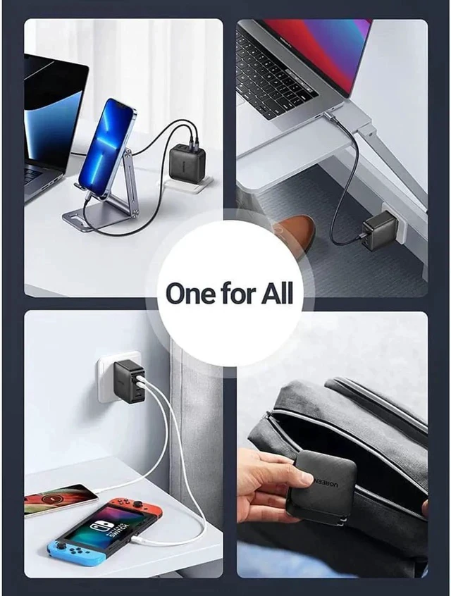 Alt view image 3 of 7 - UGREEN 65W Multiport USB C Wall Charger, 4 Port USB Charging Station PPS Fast Charger Adapter Compatible for MacBook Pro/Air, Dell XPS 13, iPad, iPhone 13/13 Mini/13 Pro Max/12, Galaxy S21/S20, Pixel