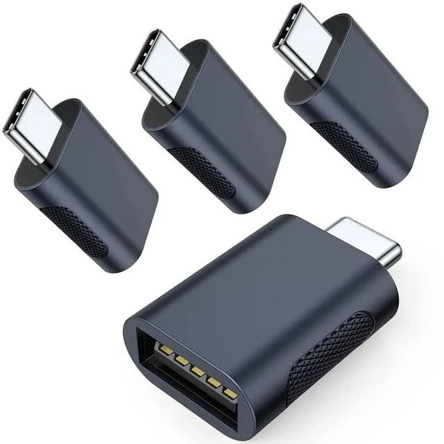 Main image of 10Gbps USB C to USB 3.1 Adapter (4 Pack), Thunderbolt 4/3 to USB OTG Converter for iPhone 15, MacBook, iPad, iMac and More Type C Devices - Midnight
