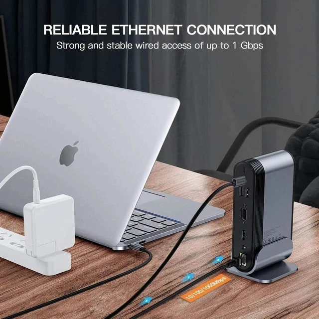 Alt view image 2 of 7 - Baseus Surface Go Docking Station, 16 in 1 USB C HDMI Adapter for Surface Go, Surface Go USB C Hub Docking Station with 4K HDMI, USB 3.0 Port, USB-C Power Delivery, 3.5mm Audio/Headphone Jack