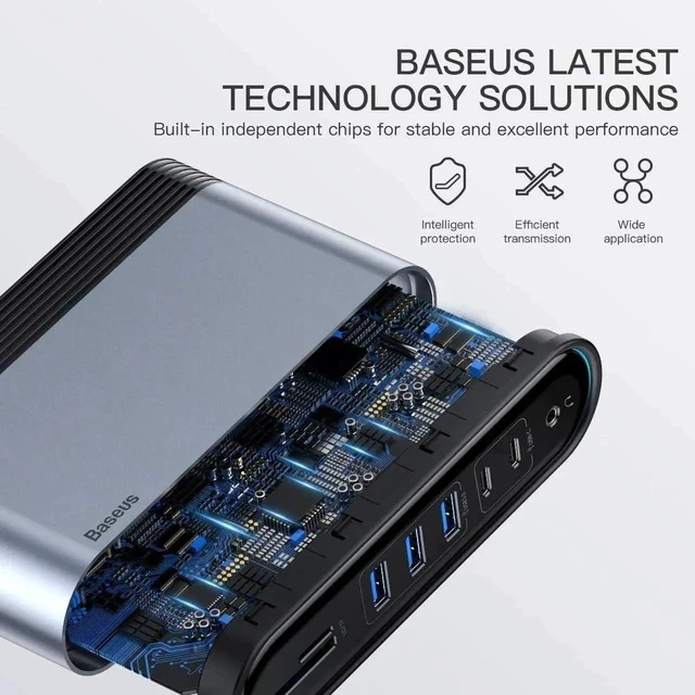 Alt view image 6 of 7 - Baseus Surface Go Docking Station, 16 in 1 USB C HDMI Adapter for Surface Go, Surface Go USB C Hub Docking Station with 4K HDMI, USB 3.0 Port, USB-C Power Delivery, 3.5mm Audio/Headphone Jack