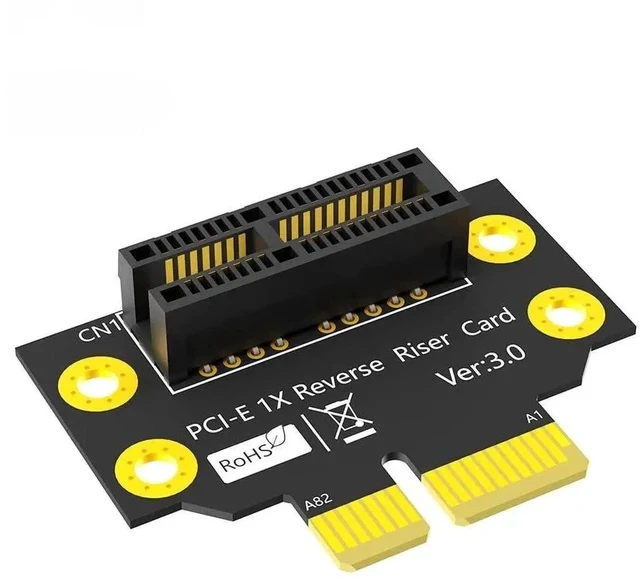 Alt view image 3 of 7 - PCI-e 1X 3.0 90 Degree Reverse Male to Female Riser Card for 1U Server (Installation Direction Towards CPU) (Height: 32cm)
