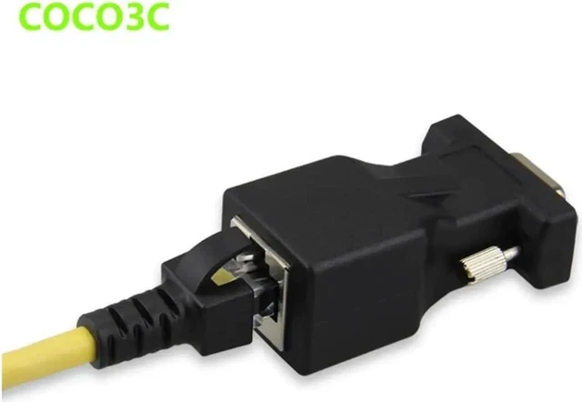 Alt view image 3 of 5 - RS232 COM Female to RJ45 Female Connector Convertor DB9 Serial Port to LAN CAT5 CAT6 RJ45 Network Ethernet Cable Adapter