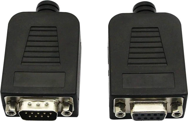 Alt view image 4 of 7 - DB9 Connector Adapter RS232 Serial Port D-SUB Adapter Plate Breakout Board Solder-Free (1-Pair Male+Female with Screwdriver, Black Rubber Core)