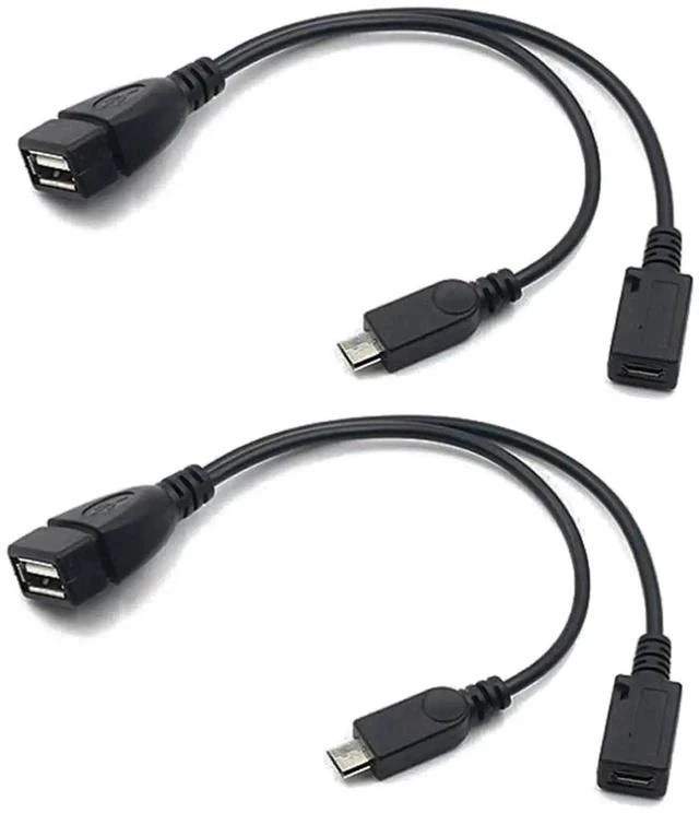 Main image of 2-in-1 Micro USB to USB Adapter (OTG Cable + Power Cable) for Fire Stick, PlayStation Classic and More - 2 Pack