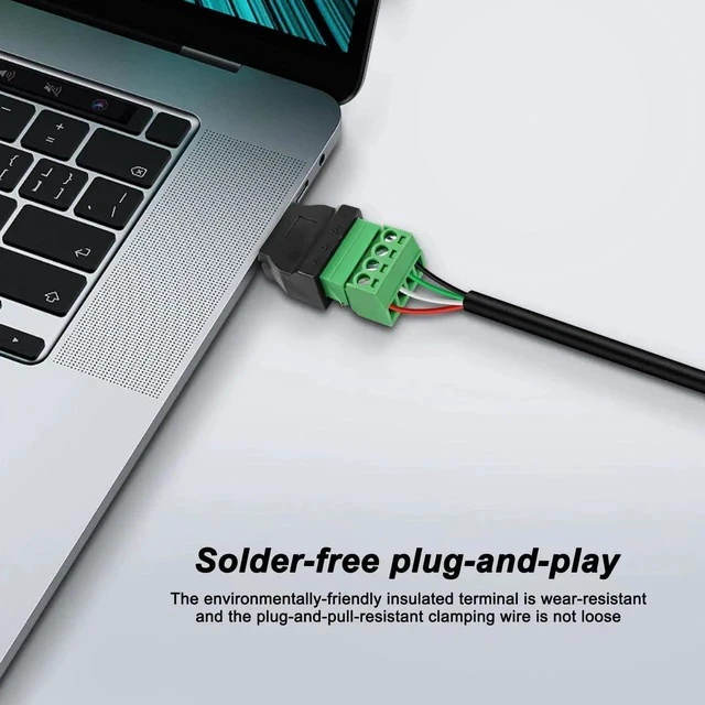 Alt view image 4 of 6 - USB Screw Terminal Block Adapter Connecotr USB 2.0 A Male Plug 4 Pin Bolt Solderless Replacement Balum Converter for Charging and Data Transfer-2Pcs