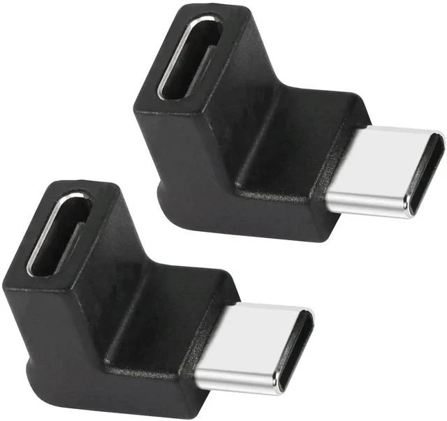 Main image of 90 Degree USB-C Male to Female Adapter,Up&Down Angle USB 3.1 Type C Gen 2 (10Gbps) Connector,Support Charging Data Transmission,for Laptop,Tablet,Mobile Phone-2Pack