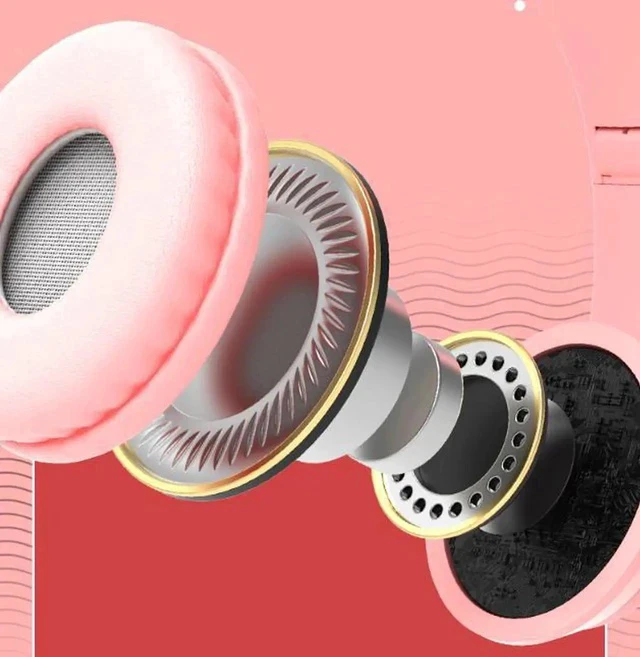 Alt view image 6 of 7 - Gemdeck RGB Cat Ear Headphones Wireless Foldable Gaming Headphones Built-in Microphone Grey