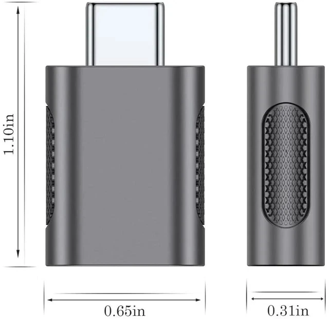 Alt view image 5 of 6 - 10Gbps USB C to USB 3.1 Adapter (4 Pack), Thunderbolt 4/3 to USB OTG Converter for iPhone 15, MacBook, iPad, iMac and More Type C Devices - Space Grey