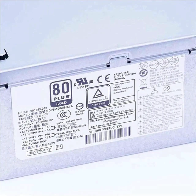 Alt view image 2 of 5 - 1pc for 680 G6 880 G4 5TWR Z2MT2A 800 G3 480 288 G3 G6 4Pin 500W Switching Power Supply DPS-500AB-32A 901759-013