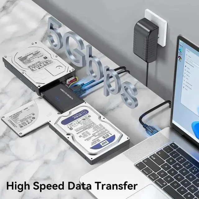 Alt view image 5 of 7 - Hard Drive Reader SATA IDE to USB 3.0 Adapter, USB 3.0 to SATA/IDE Hard Drive Ultra Recovery Converter Kit Data Retrieval Device for 2.5" 3.5" HDD SSD Hard Drive Disk 5.25" DVD/CD-ROM Optical Drive