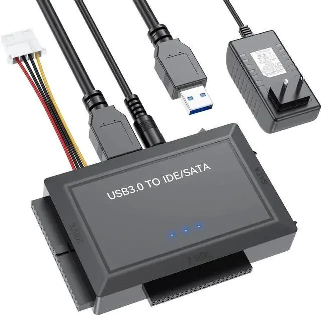 Alt view image 7 of 7 - Hard Drive Reader SATA IDE to USB 3.0 Adapter, USB 3.0 to SATA/IDE Hard Drive Ultra Recovery Converter Kit Data Retrieval Device for 2.5" 3.5" HDD SSD Hard Drive Disk 5.25" DVD/CD-ROM Optical Drive
