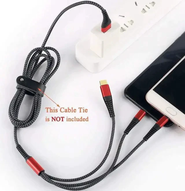 Alt view image 3 of 6 - Multi Charger Cable 2Pack 6ft Nylon Braided Universal 3 in 1 Multiple Ports Devices USB Charging Cord with Gold-Plated Type C/Micro USB Connectors for Phones Tablets (Charging Only)