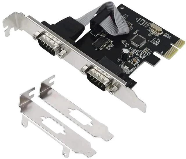 Main image of PCIe Serial Expansion Card, 2 Port PCI Express 1.0 x 1 to Industrial DB9 COM RS232 Converter Adapter Controller for Desktop PC (Will Also Work on PCI-E x4, x8, x16 Slot)