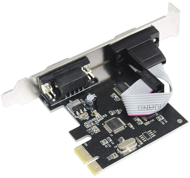 Alt view image 4 of 4 - PCIe Serial Expansion Card, 2 Port PCI Express 1.0 x 1 to Industrial DB9 COM RS232 Converter Adapter Controller for Desktop PC (Will Also Work on PCI-E x4, x8, x16 Slot)