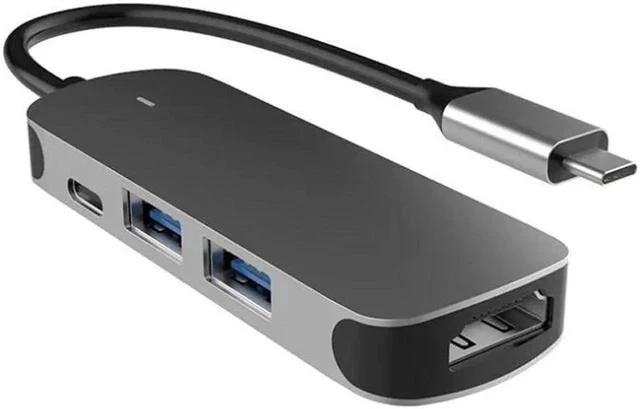 Main image of USB C Hub, 4 in 1 Type C Hub Multiport Adapter Portable Thunderbolt 3 Dongle for Laptop Type C Devices, with 4K HDMI/ USB3.0 Ports/ USB2.0 Ports/ 60W PD