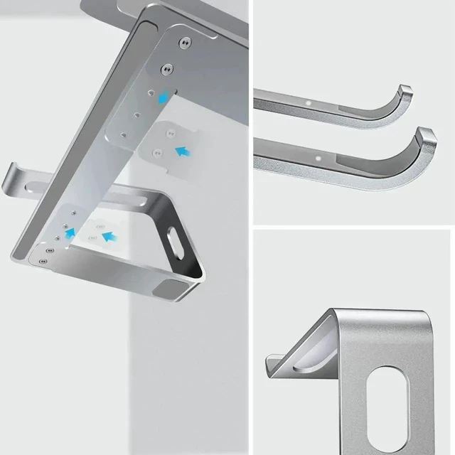 Alt view image 3 of 7 - Laptop Stand for Desk Detachable Laptop Riser Notebook Holder Stand Ergonomic Aluminum Laptop Mount Computer Stand Compatible with MacBook Air Pro XPS More 10-18 Laptops