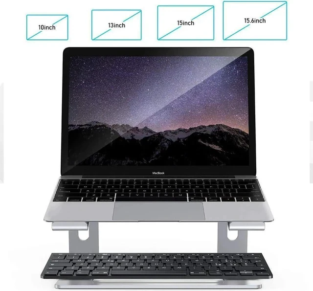 Alt view image 6 of 7 - Laptop Stand for Desk Detachable Laptop Riser Notebook Holder Stand Ergonomic Aluminum Laptop Mount Computer Stand Compatible with MacBook Air Pro XPS More 10-18 Laptops
