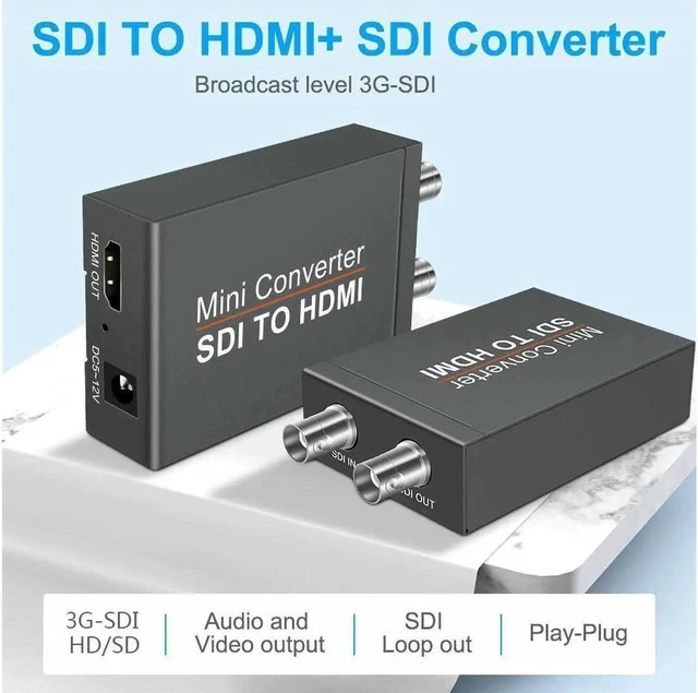 Alt view image 4 of 7 - SDI to HDMI Converter Adapter with SDI Loop Out 1080P60hz SD/HD/3G SDI Audio Video Converter for Camera Projector SDI DVR