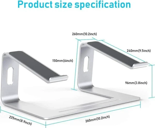 Alt view image 7 of 7 - Laptop Stand for Desk Detachable Laptop Riser Notebook Holder Stand Ergonomic Aluminum Laptop Mount Computer Stand Compatible with MacBook Air Pro XPS More 10-18 Laptops