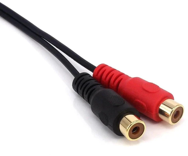 Alt view image 3 of 5 - 3.5mm to 2RCA Adapter Cable, 8 Inch Gold Plated 90 Degree Right-Angled 1/8" TRS Stereo Male to Dual RCA Female Y Splitter Adapter Cable(3.5M/2RCAF)