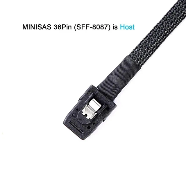 Alt view image 4 of 5 - 2Pack Mini-SAS to SAS-Cable: 0.5M SFF-8087 to SAS-SFF-8087 to SFF-8482 x4 with SATA Power Adapter-Cable (1.6FT)