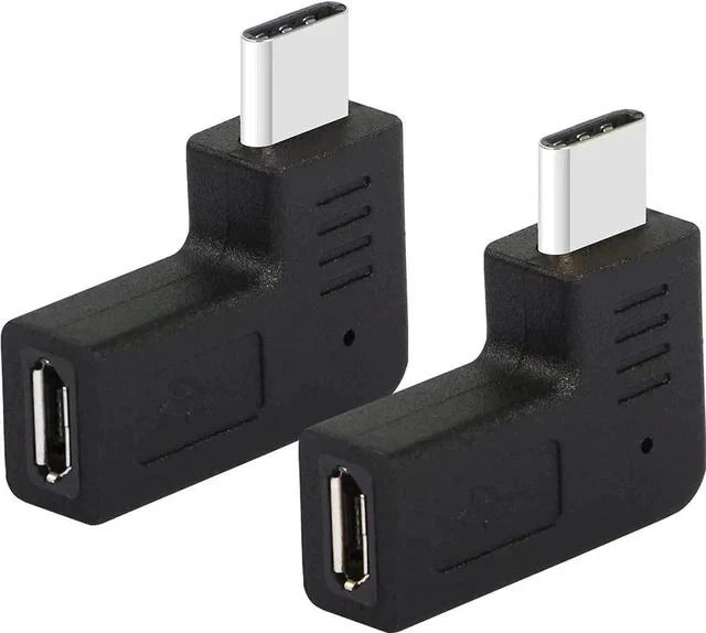 Main image of Right Angle USB C to Micro USB Adapter, 90 Degree Type C Male to Micro 5pin USB Female Charging and Data Transfer Connector Converter Adapter - 2 Pcs/Black