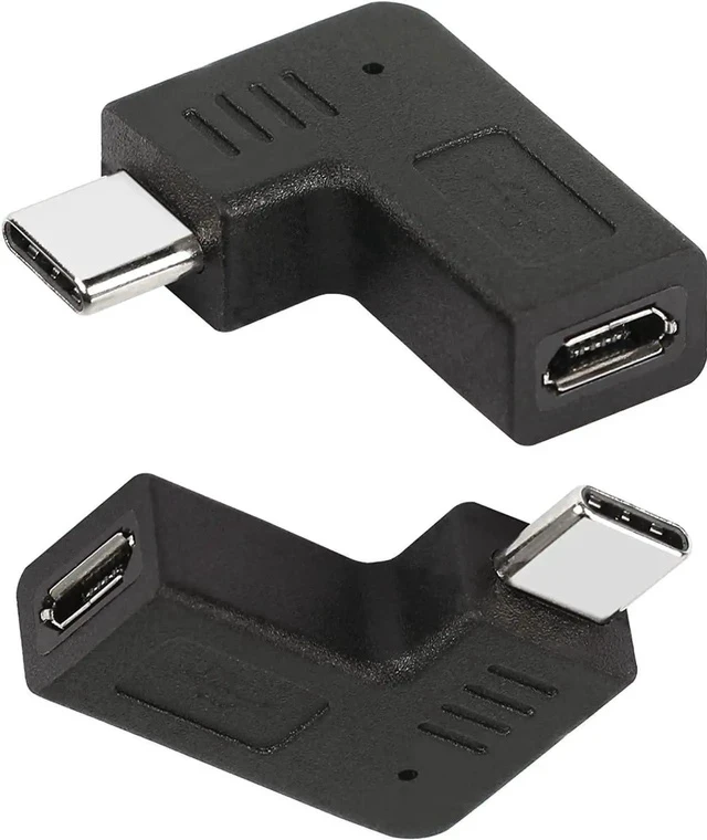 Alt view image 6 of 7 - Right Angle USB C to Micro USB Adapter, 90 Degree Type C Male to Micro 5pin USB Female Charging and Data Transfer Connector Converter Adapter - 2 Pcs/Black
