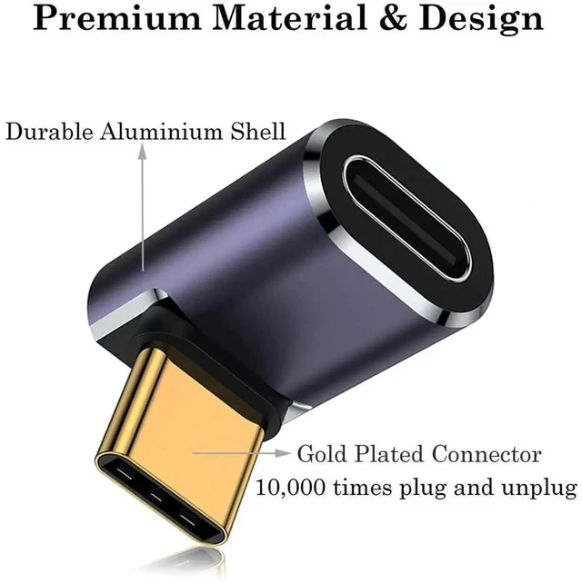 Alt view image 6 of 7 - 90 Degree Right Angle USB C Male to USB C Female Adapter, Up and Down USB Type C Adapter Extender for Steam Deck, ROG Ally, Switch, Notebook, PC, Tablet, Phone and More - 2 Pack