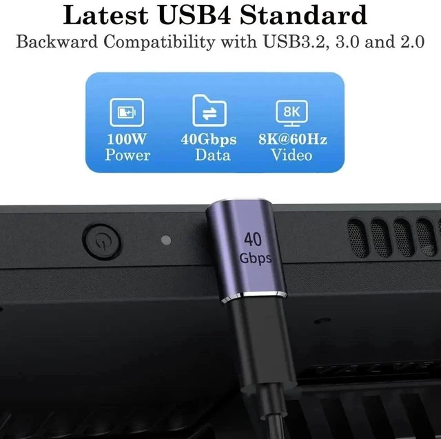 Alt view image 7 of 7 - 90 Degree Right Angle USB C Male to USB C Female Adapter, Up and Down USB Type C Adapter Extender for Steam Deck, ROG Ally, Switch, Notebook, PC, Tablet, Phone and More - 2 Pack