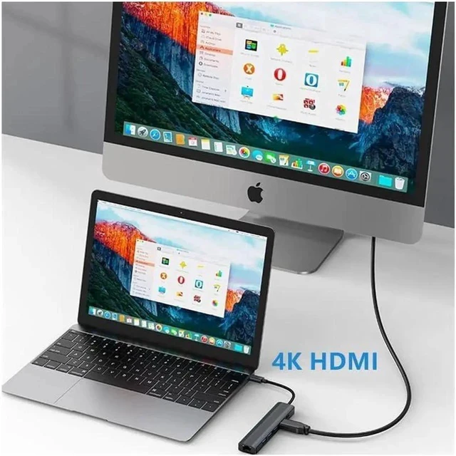 Alt view image 7 of 7 - USB C to Ethernet Adapter, 6 in 1 USB C Multiport Hub with Rj45 1000 Mbps, 3 x USB 3.0 Ports, 100W PD, 1Gbps LAN, 4K HDMI Video Output Compatible with MacBook Air/Pro,iMac, iPad Pro