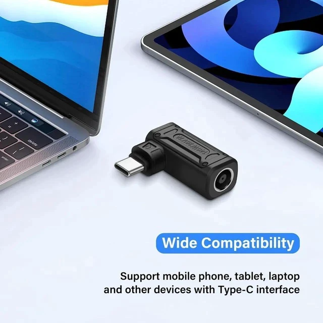 Alt view image 2 of 7 - PD 140W DC6037 to Type C Power Charging Adapter DC 6.0mm x 3.7mm Female (6.0 x 0.6mm) Input to USB C Male Connector with PD Automatic Identification Chip,for Phone,Tablet,Laptop (DC6037 Q)