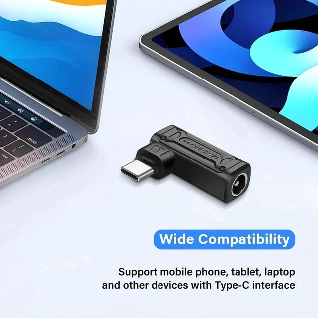 Alt view image 3 of 7 - PD 140W DC5525 to Type C Power Charging Adapter DC 5.5mm x 2.5mm Female Input to USB C Male Connector with PD Automatic Identification Chip,for Phone,Tablet,Laptop (DC5525 F)