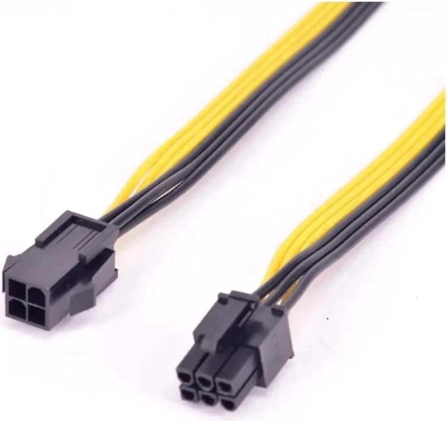 Alt view image 2 of 2 - PCIe 6Pin Male to CPU 4Pin Female Power Conversion Cable ATX 12V 4 Pin to PCI express 6 Pin Power Supply Cable 18AWG