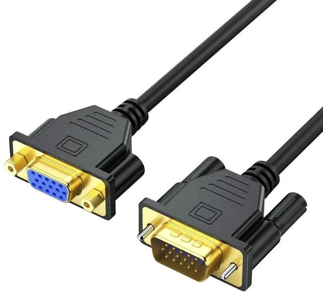 Main image of VGA Extension Cable 3FT, VGA Male to Female Cord 3 Feet 15 Pin (NOT 9 Pin), SVGA Extender HD15 Monitor Video Adapter Cable Support 1080P Full HD for Laptop, PC, Projector, HDTV, Display
