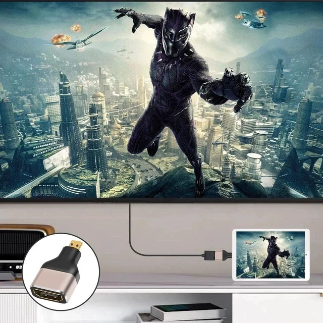 Alt view image 5 of 7 - 8k Micro HDMI to HDMI Adapter 48Gbps, Micro HDMI Adapter 2.1 Version,Supports 8K@60Hz for Camera, Laptop, UltraHD, 3D (2 Pack)